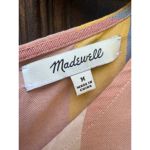 Madewell Multicolor Stripe Tie-Front Cotton Top Size M - Picture 5 of 6